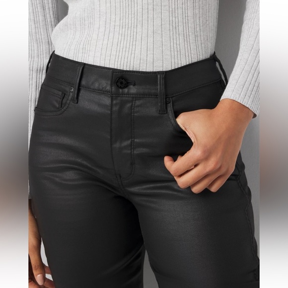 White House Black Market High-Rise Straight Coated Denim Jeans Size 14 NWT - Picture 4 of 5